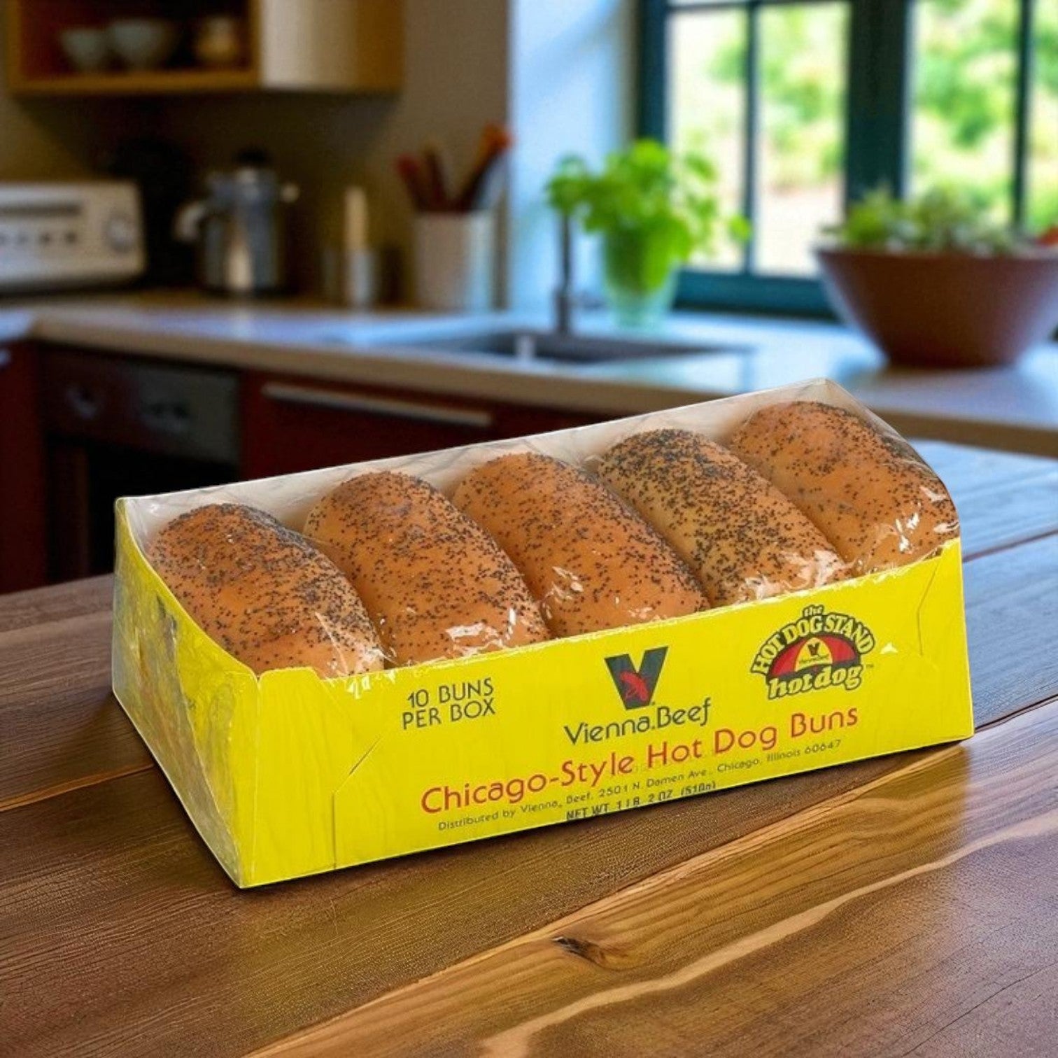 Vienna Beef Poppy Seed Hot Dog Buns 10 Count - 12 Pack