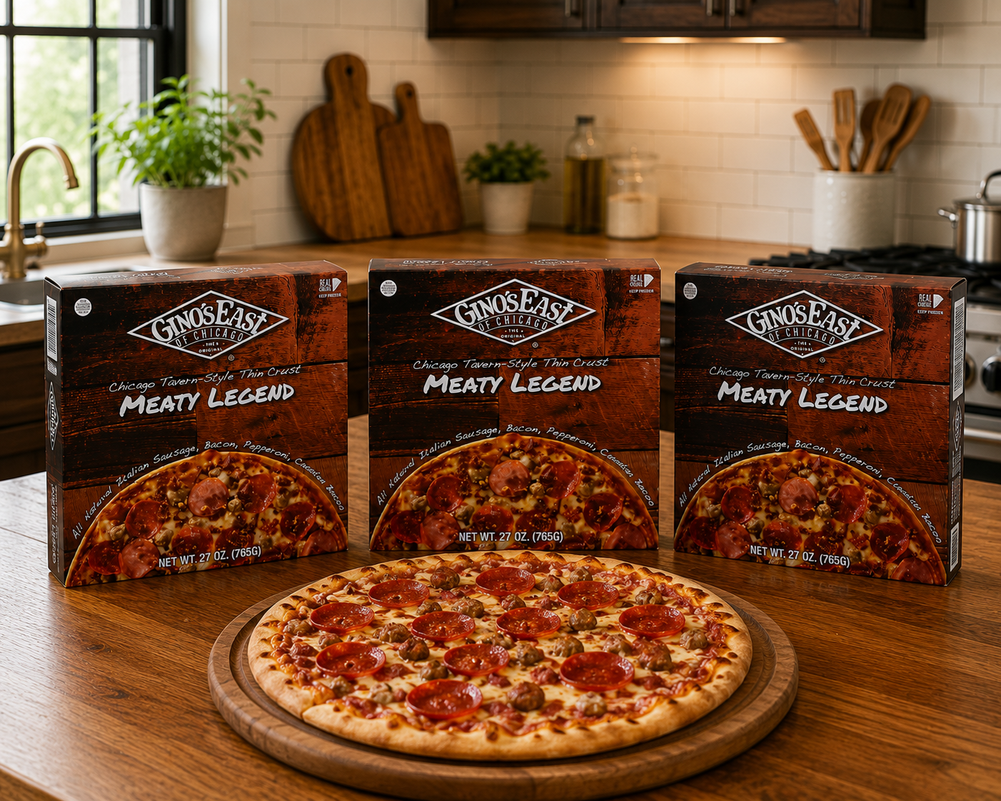 Gino’s East Tavern Style Meaty Legend Pizza, 20 oz, 3 Count