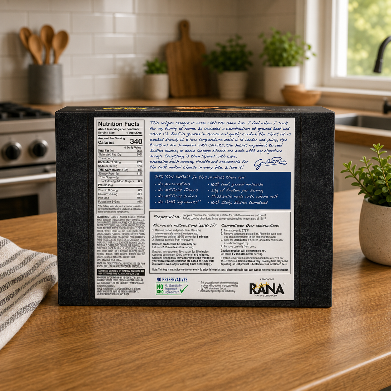 Giovanni Rana Beef and Short Rib Lasagna, 42 oz, 1 Count