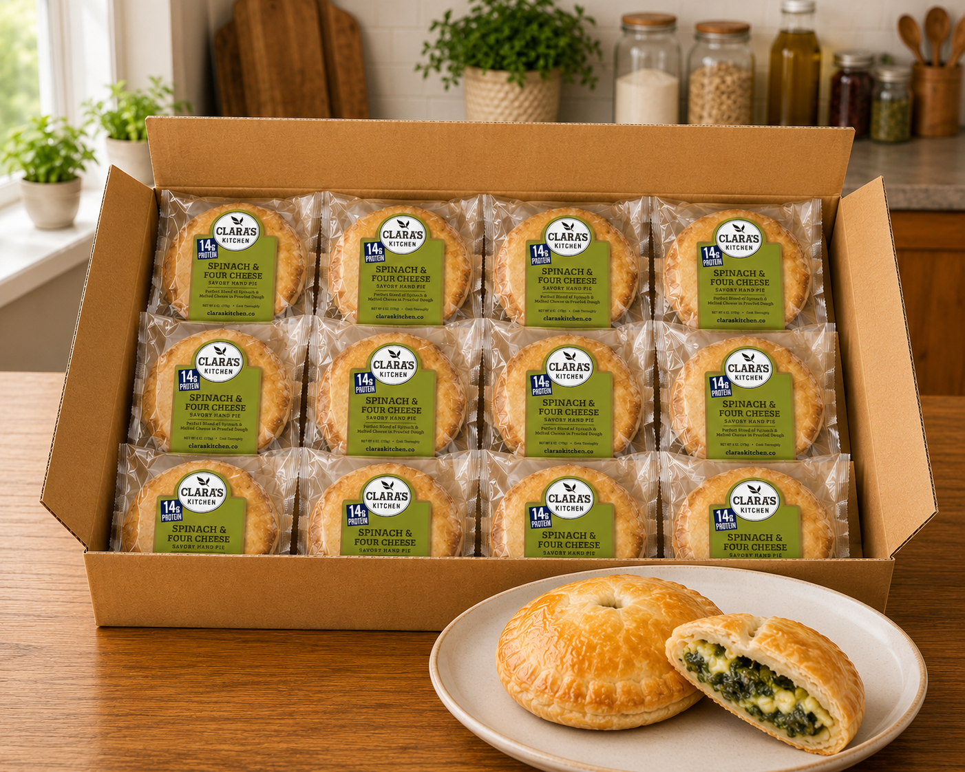 Clara’s Kitchen Four Cheese Spinach Handpie, 6 oz. - 12 A Case