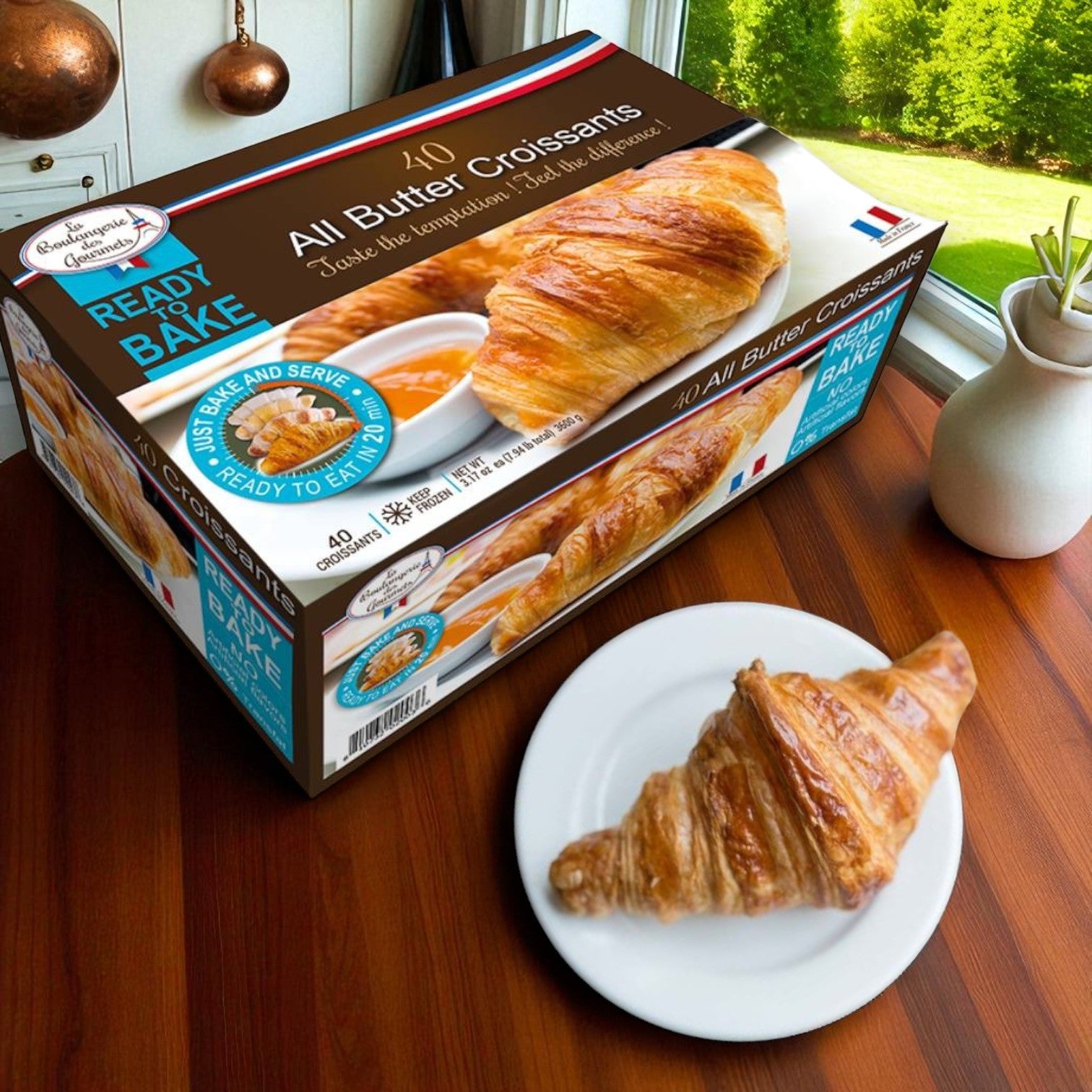 La Boulangerie des Gourmets Frozen All Butter Croissants – 40 Ct, 3 Pack