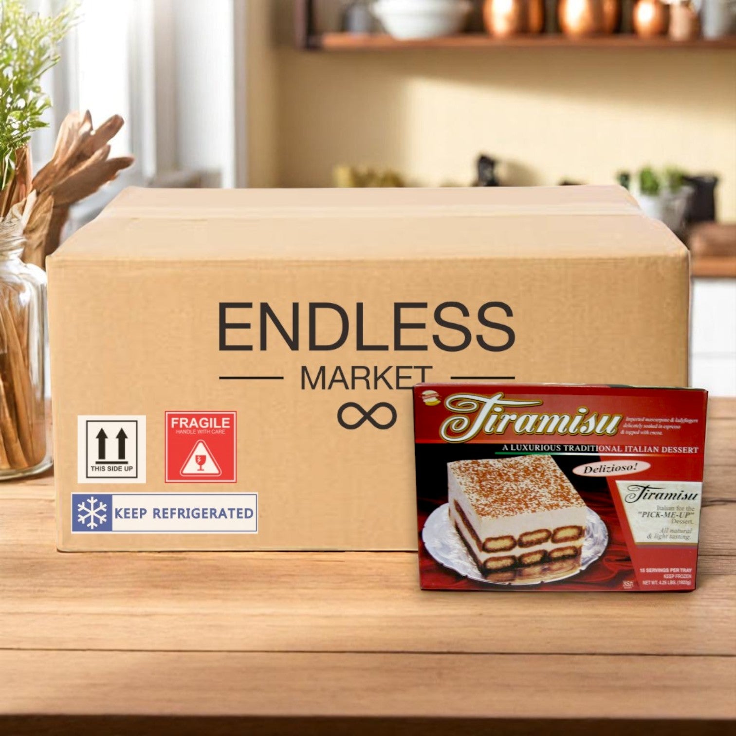 Frozen Supremo Italiano - Tiramisu Tray - 4.25 lbs. - 4 Packs