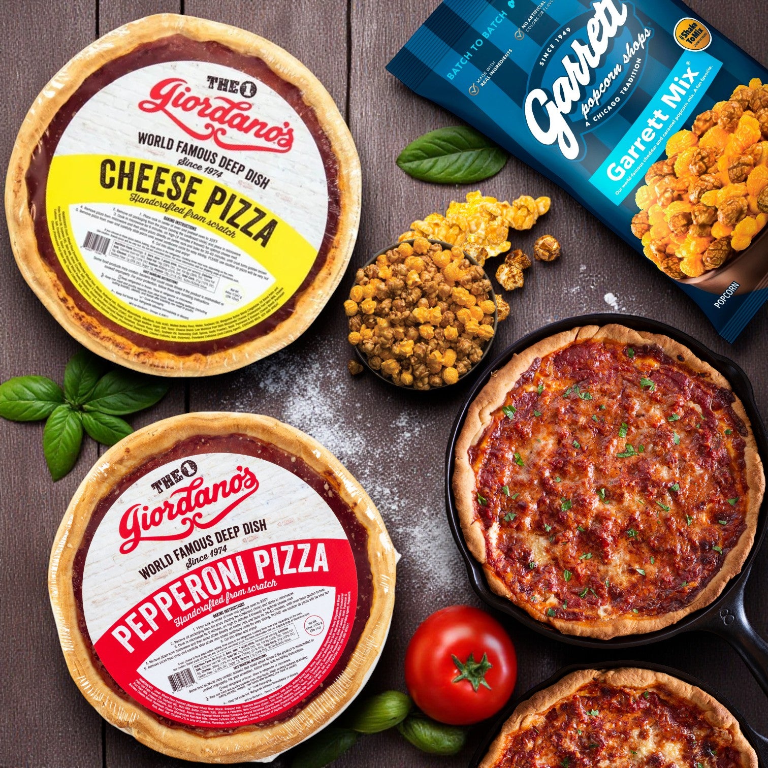 Giordano’s Deep Dish Pizza Duo & Garrett Popcorn Mix – Chicago Favorites