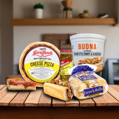 Chicago Favorites Combo: Buona Beef Kit & Giordano's Deep Dish Pizza