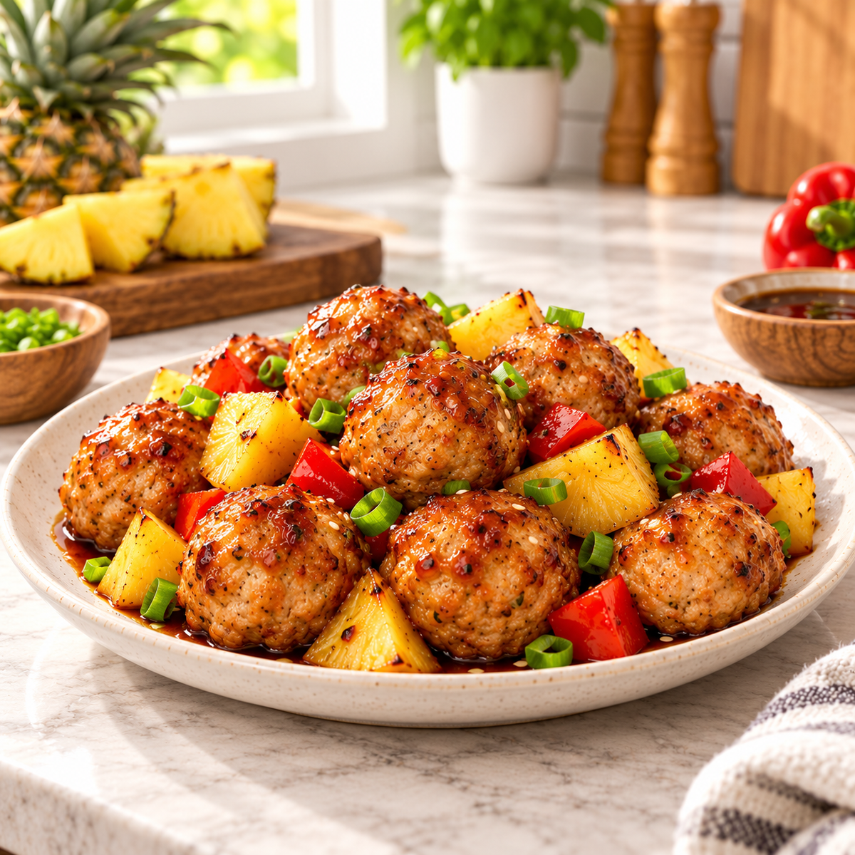Amylu Teriyaki Pineapple Chicken Meatballs – 10 oz (3 Count Bundle)