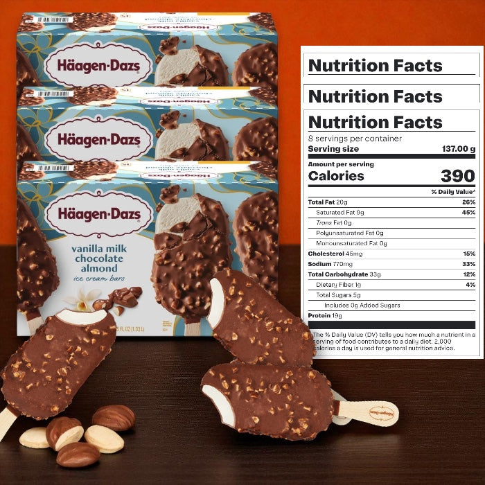 Haagen Dazs Vanilla Milk Chocolate Almond Ice Cream Bars (3 Pack – 45 ct)