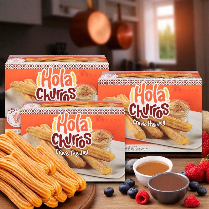 Hola Churros! Pastry Sticks, Cinnamon Sugar, Churros Bundle (3 x 25 Count) - 3 Packs Total