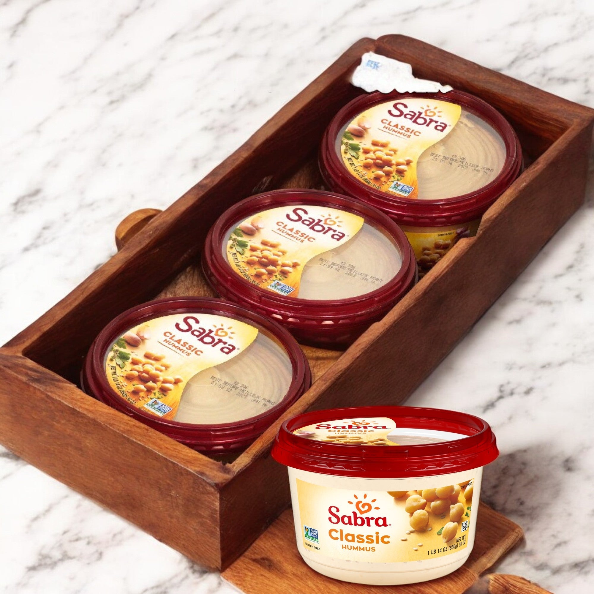 Sabra Roasted Red Peppers Hummus Spread, 30 oz. - 3 Pack, 1 Case