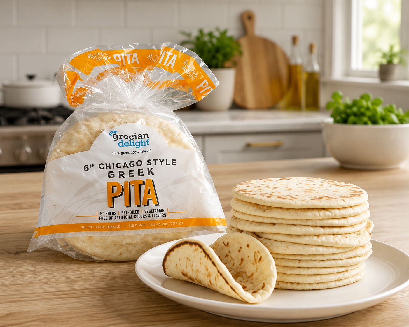 Bakers Source Pita Bread- 6 Inch-12 Packs- 10 Count- 120 Total Packs