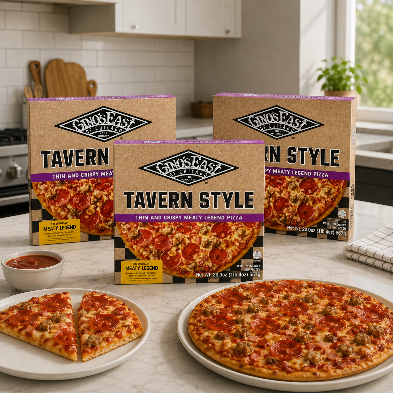 Gino’s East Tavern Style Meaty Legend Pizza, 20 oz, 3 Count