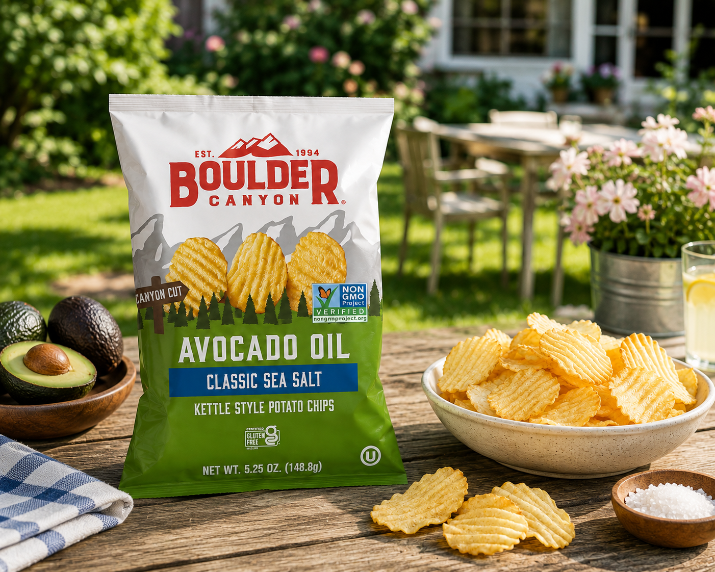 Boulder Canyon Kettle Potato Chips – Avocado Oil & Sea Salt – 55 Individual Bags (1.25 oz Each)