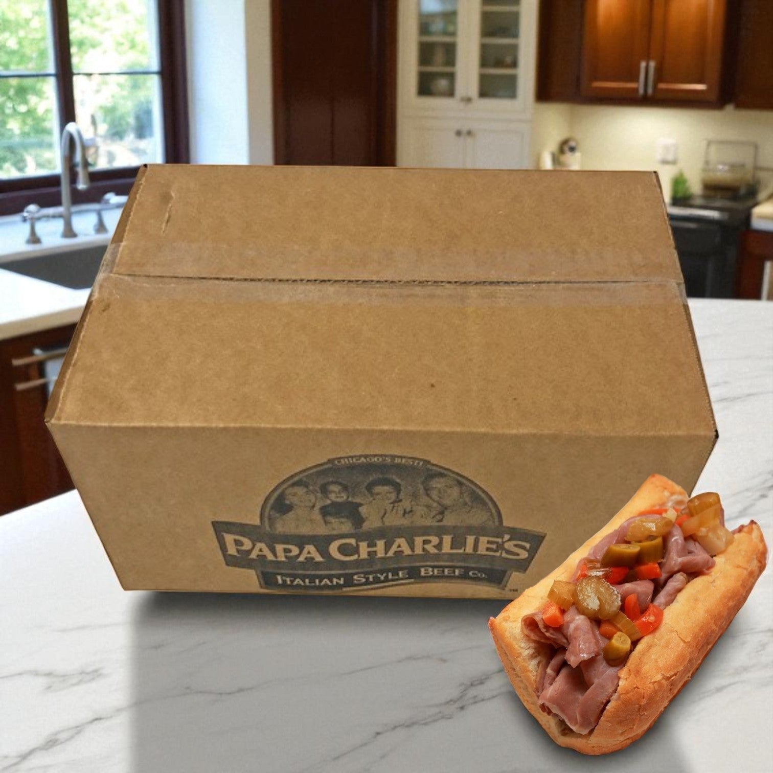 Papa Charlie's Italian Beef Sliced With Au Jus- 10 Pounds(1 Case)