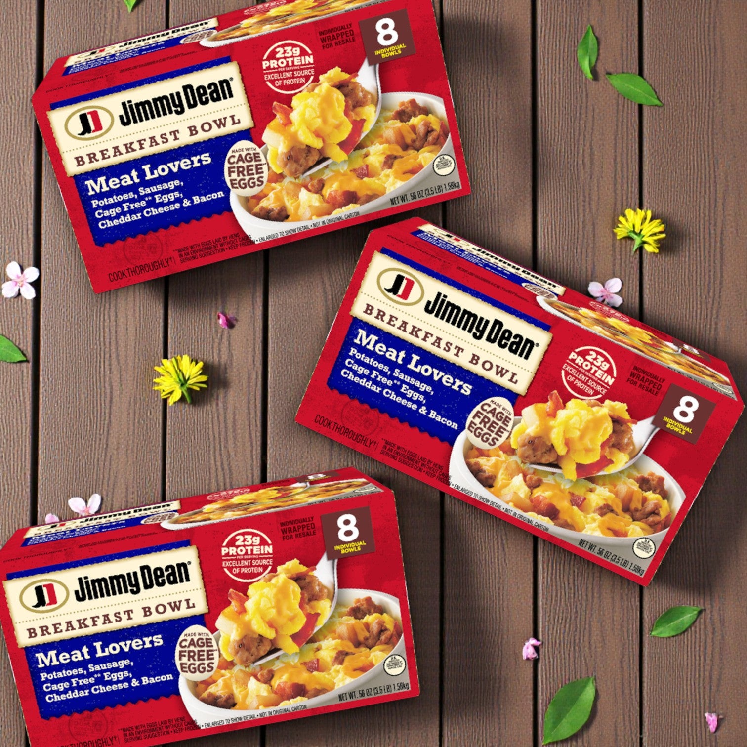 Jimmy Dean Breakfast Bowl, Meat Lovers, 8 Count - 3 Pack