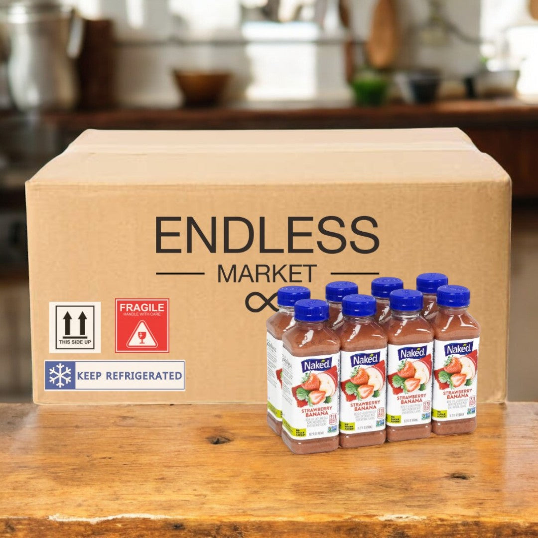 Strawberry Banana Naked Juice Drink-15.2 Oz-8 Count- 1 Case