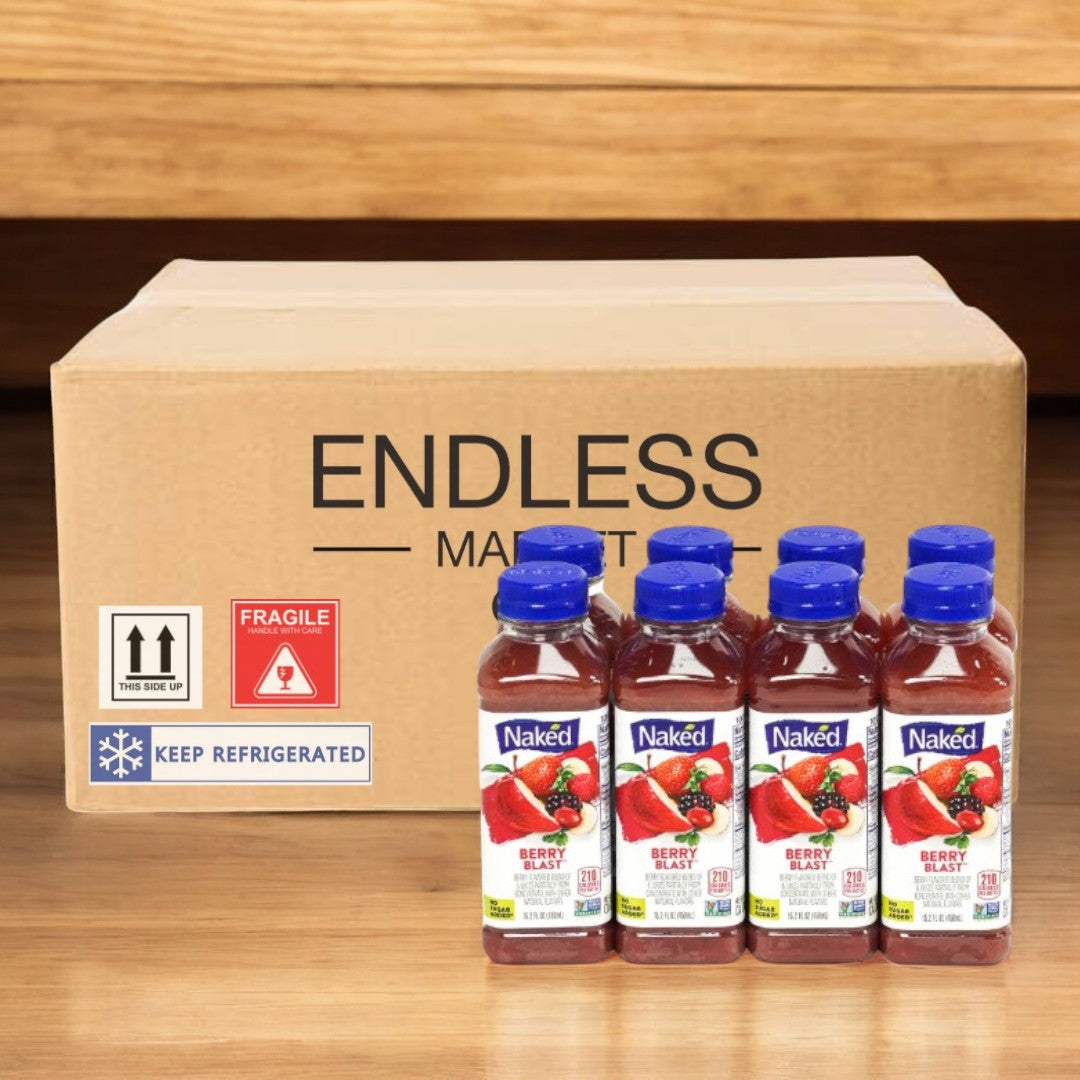 Berry Blast Naked Juice Drink- 8 Count-15.2 Oz- 1 Case