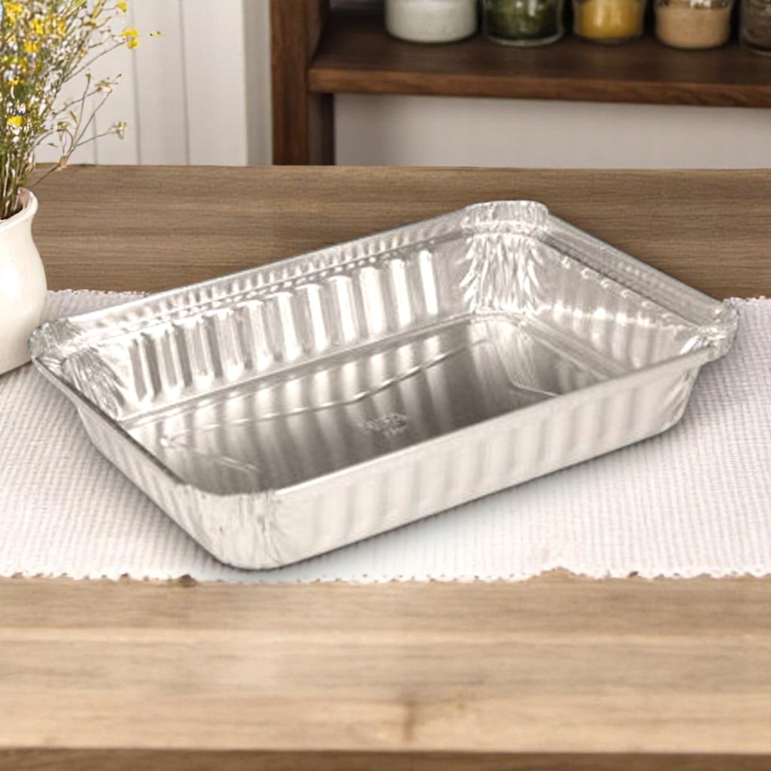 Handi-Foil 1.5 lb Oblong Shallow Aluminum Containers – 500 Count