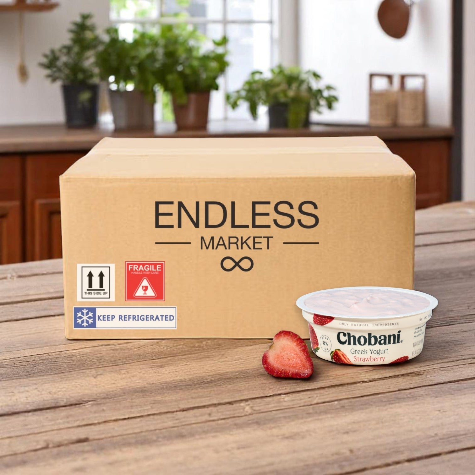 Chobani Greek Yogurt – Strawberry 12 Cups (4 oz Each)