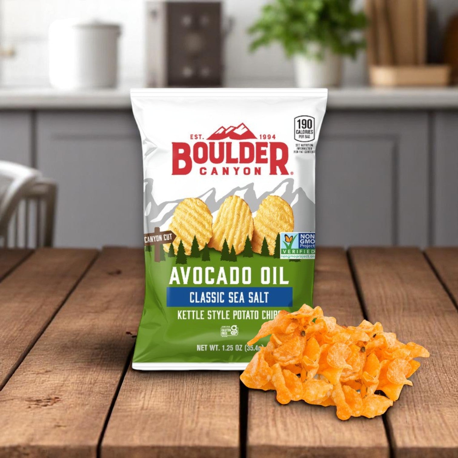 Boulder Canyon Kettle Potato Chips – Avocado Oil & Sea Salt – 55 Individual Bags (1.25 oz Each)