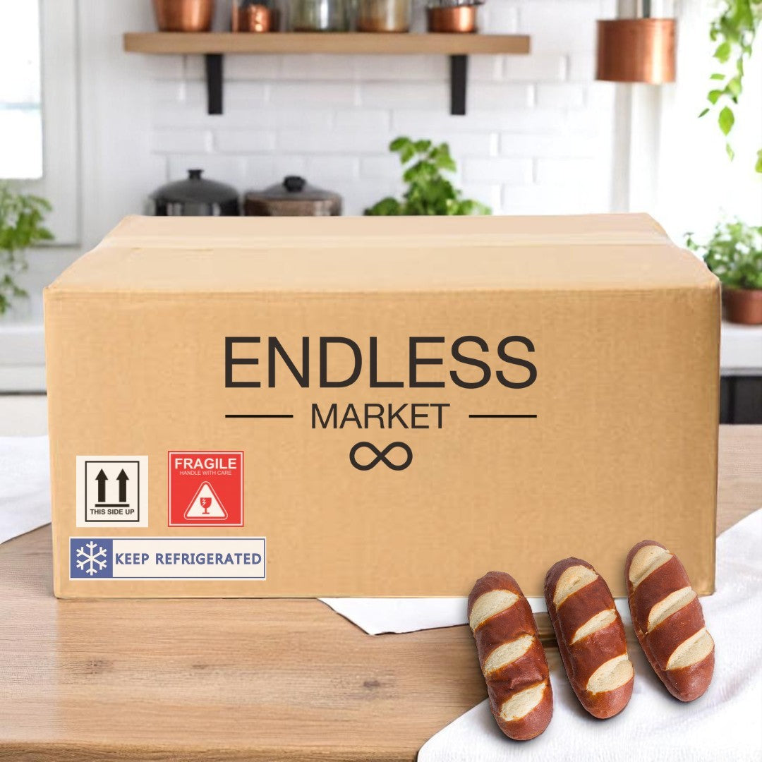 Pretzilla Sliced Pretzel Bratwurst Buns – Vegan (12 Packs of 6 Buns, 2.6 oz Each)