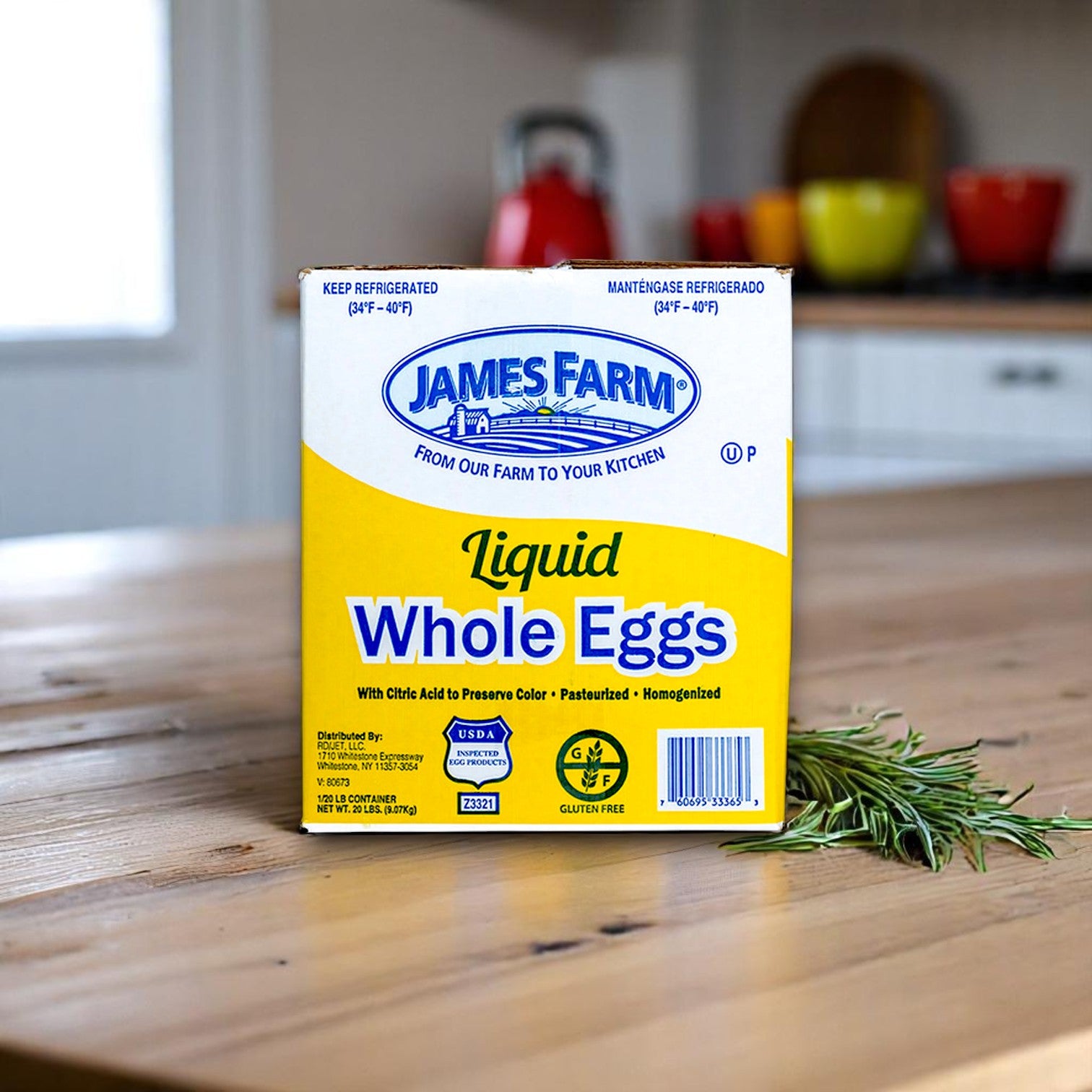 James Farms Liquid Whole Egg – 20 lb Carton