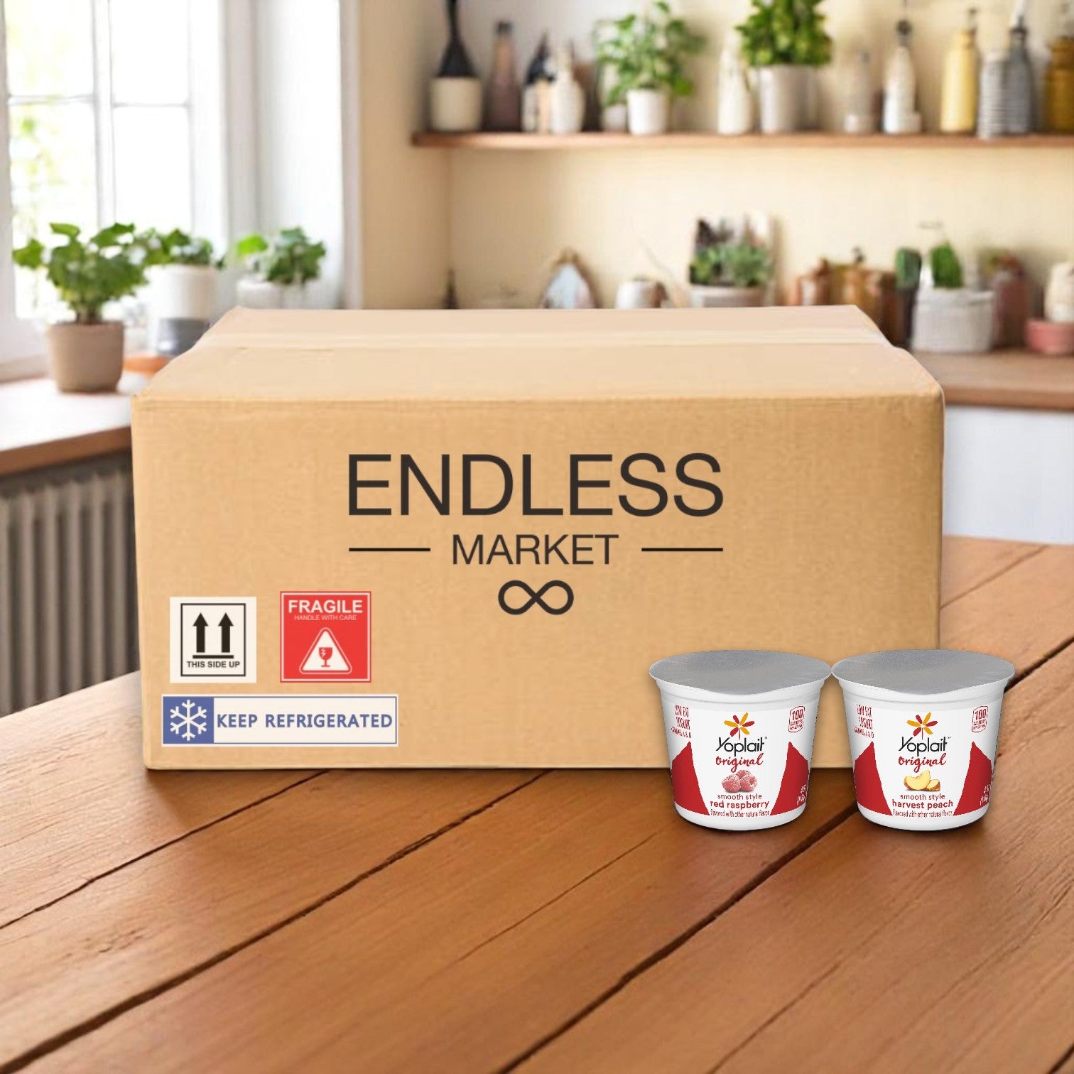 Yoplait Original Yogurt – Raspberry & Peach Variety Pack, 48-Pack (4 oz Cups)