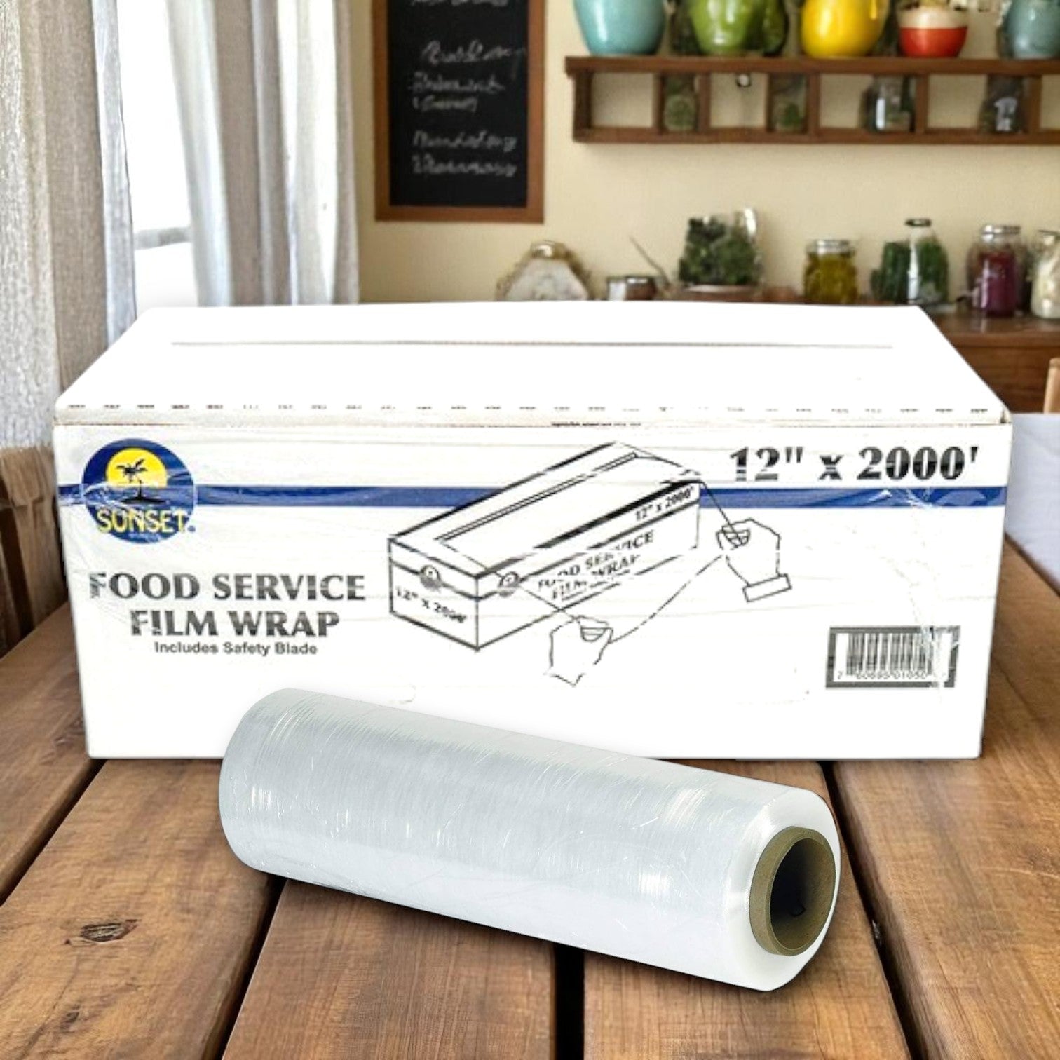 Sunset Food Service Film Roll – 12" x 2000', Cutter Box