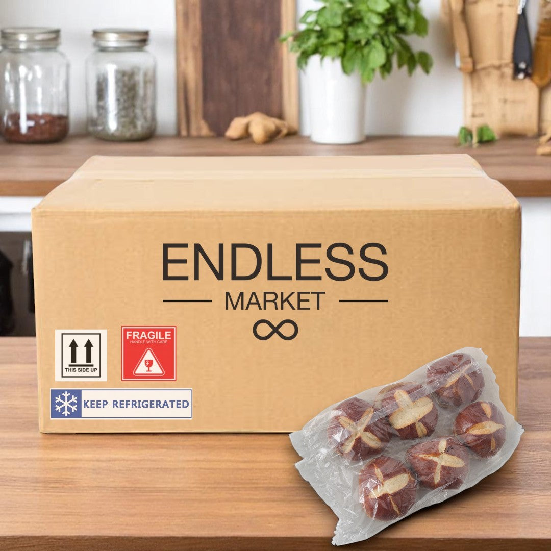 Pretzilla Soft Pretzel Burger Buns – Vegan (12 Packs of 6 Buns)