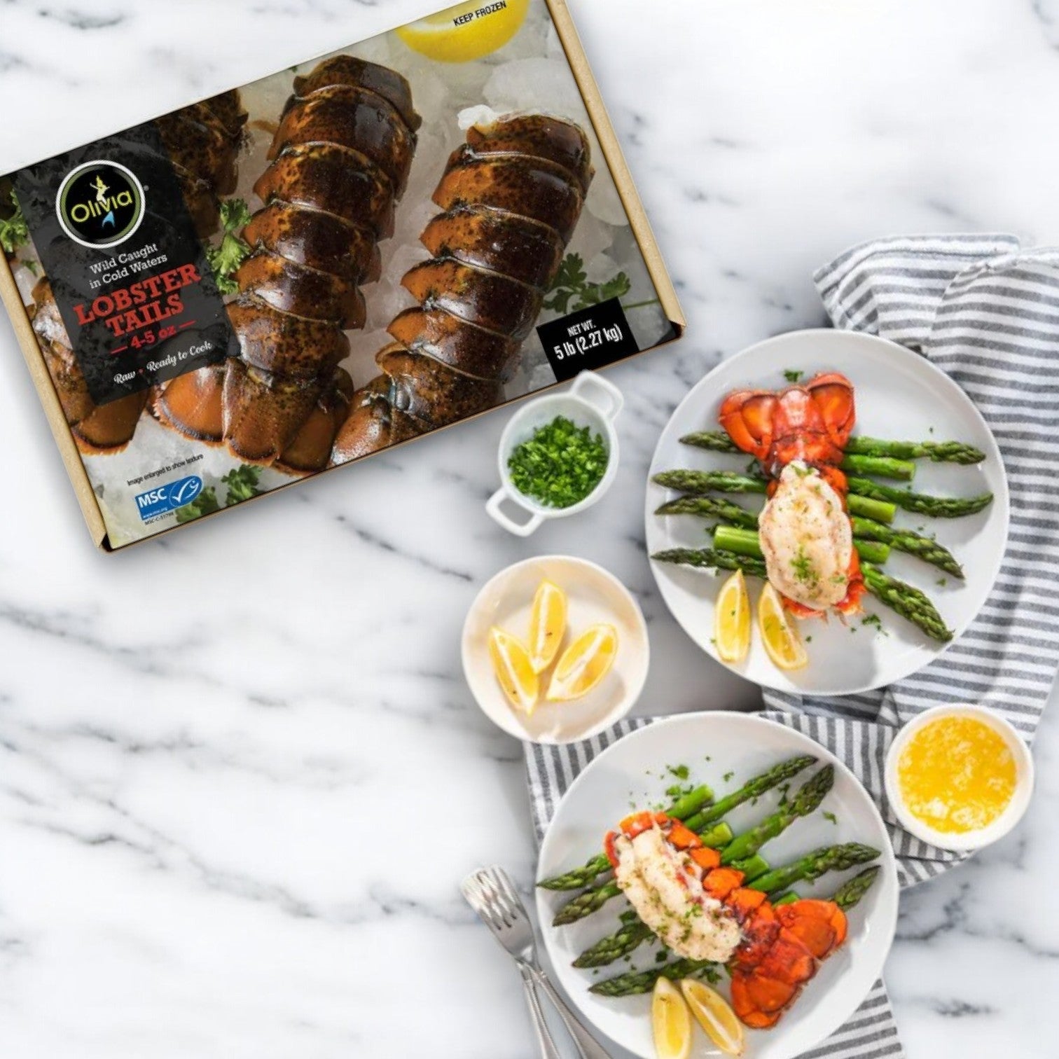 Olivia Lobster Tails, Wild Caught, 4-5 oz, 5 lbs