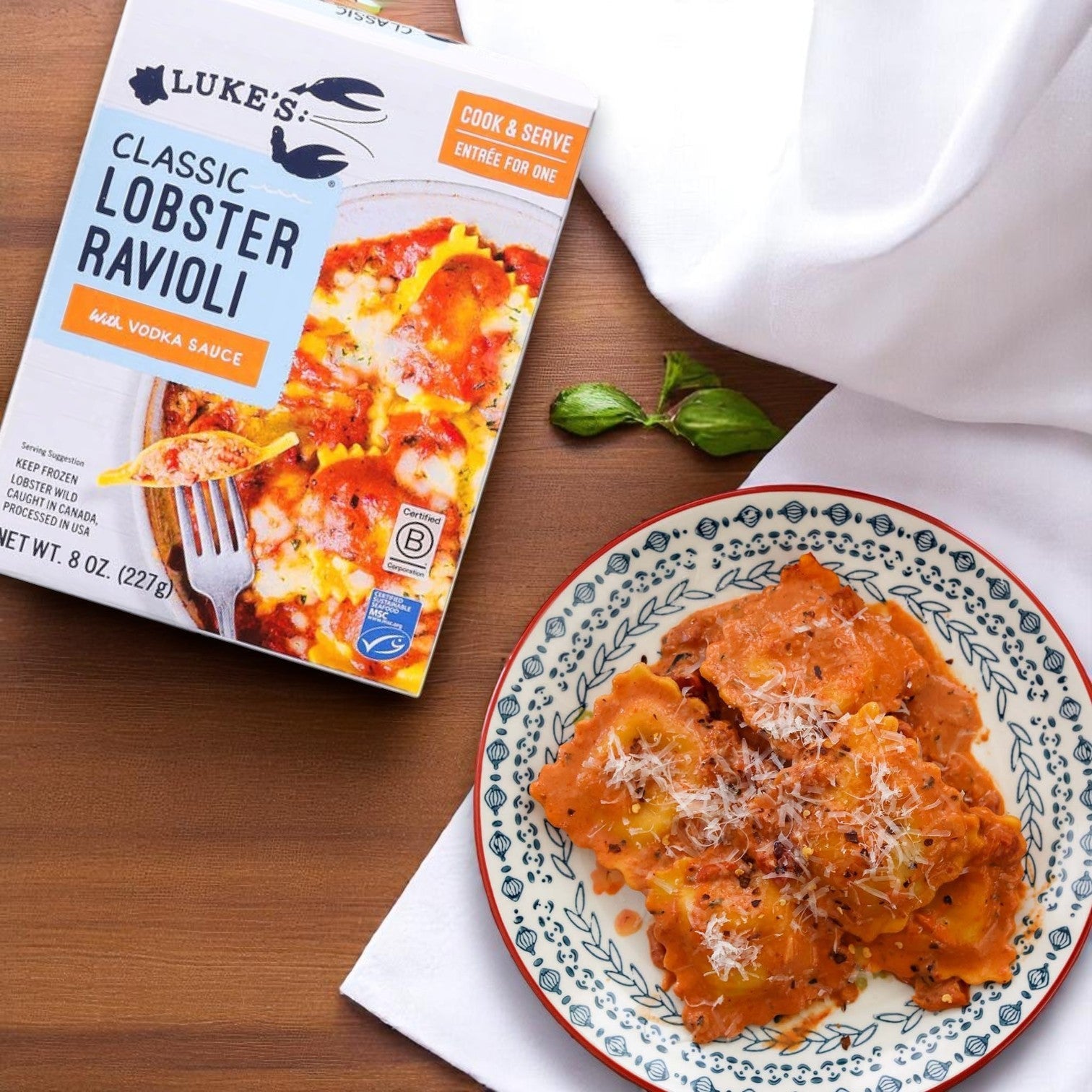 Luke's Lobster-Stuffed Ravioli with Creamy Vodka Sauce – 8 oz