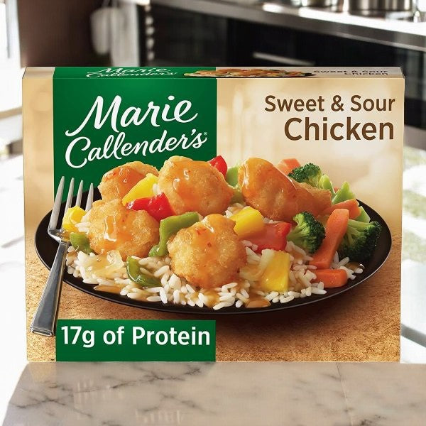 Savor the Marie Callender Meals Bundle with 8 total meals, including the protein-packed Sweet & Sour Chicken and Aged Cheddar Cheesy Chicken & Rice Bowl for a cheesy twist.