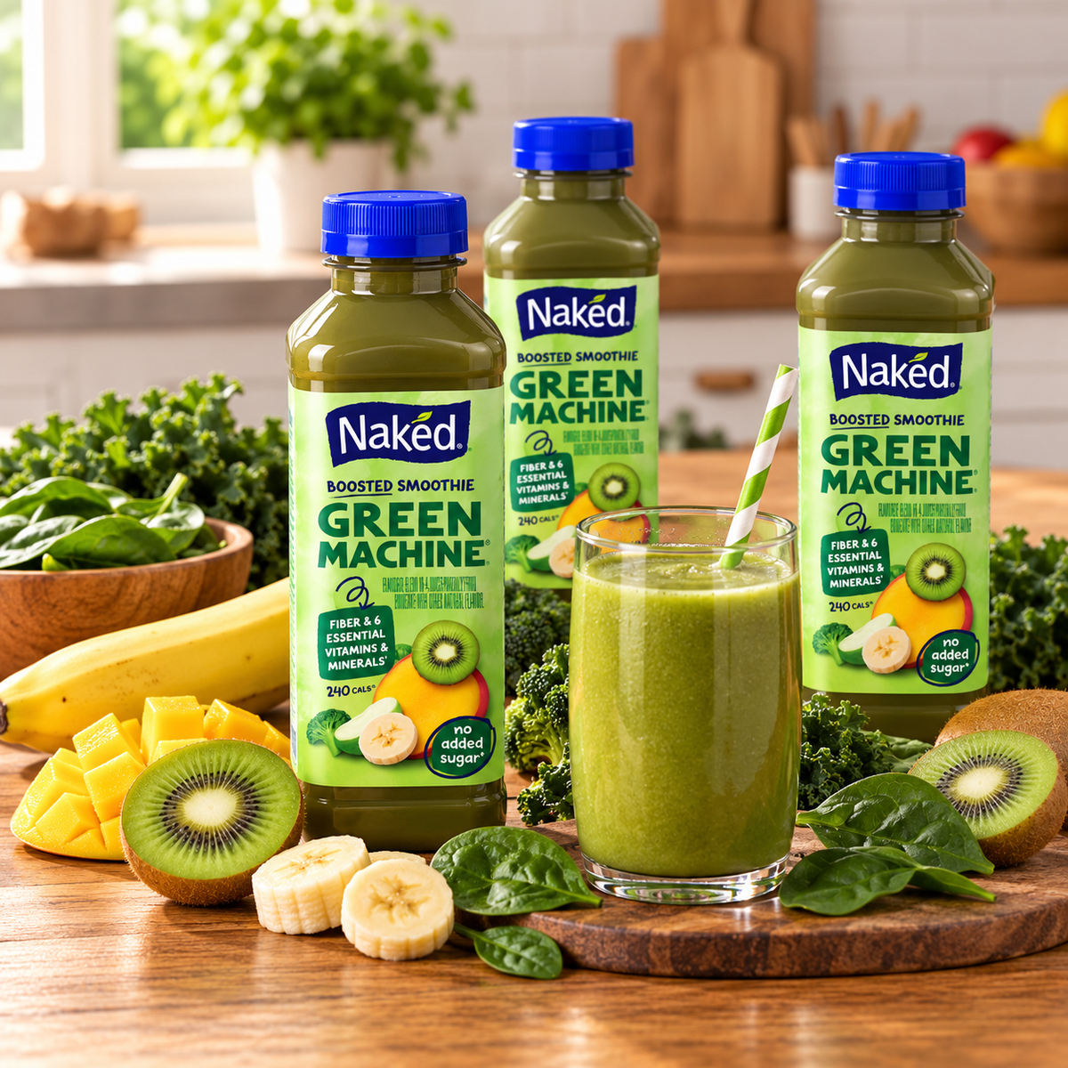 Naked Juice Green Machine – 1 CASE (8 × 15.2 fl oz Bottles)