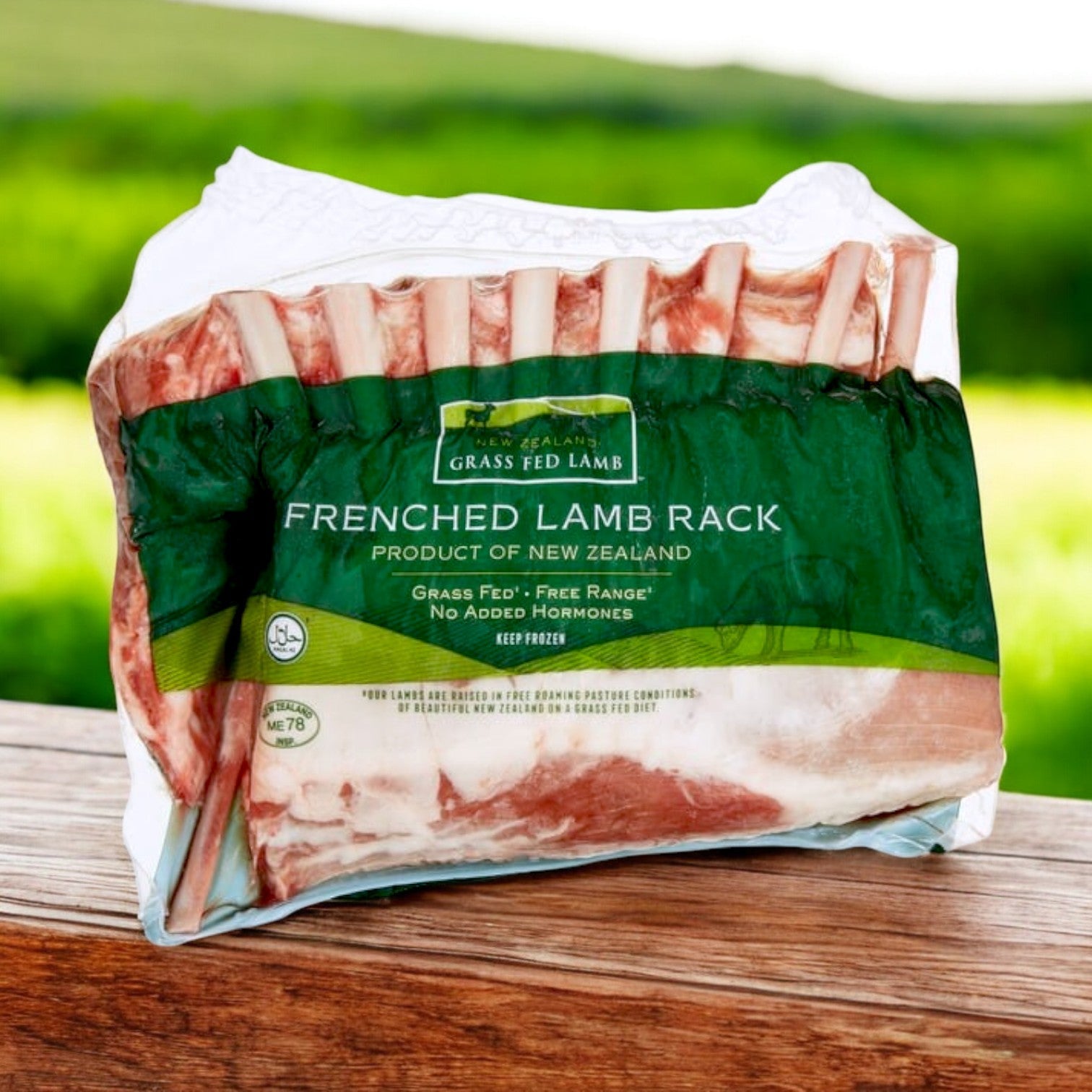 New Zealand Halal Frenched Lamb Rack, 3 lb Avg, 2 per Pack