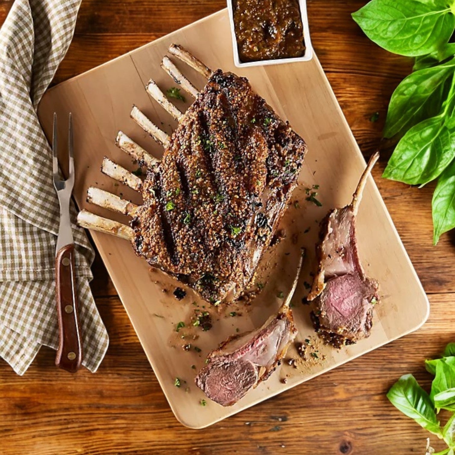 New Zealand Halal Frenched Lamb Rack, 3 lb Avg, 2 per Pack