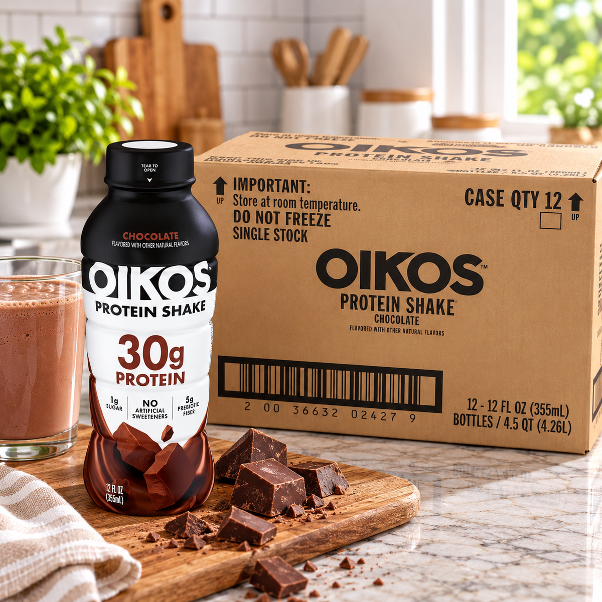 Chocolate Protein Shake – 12 fl oz Single Serve Bottles, 12 Count 1 case