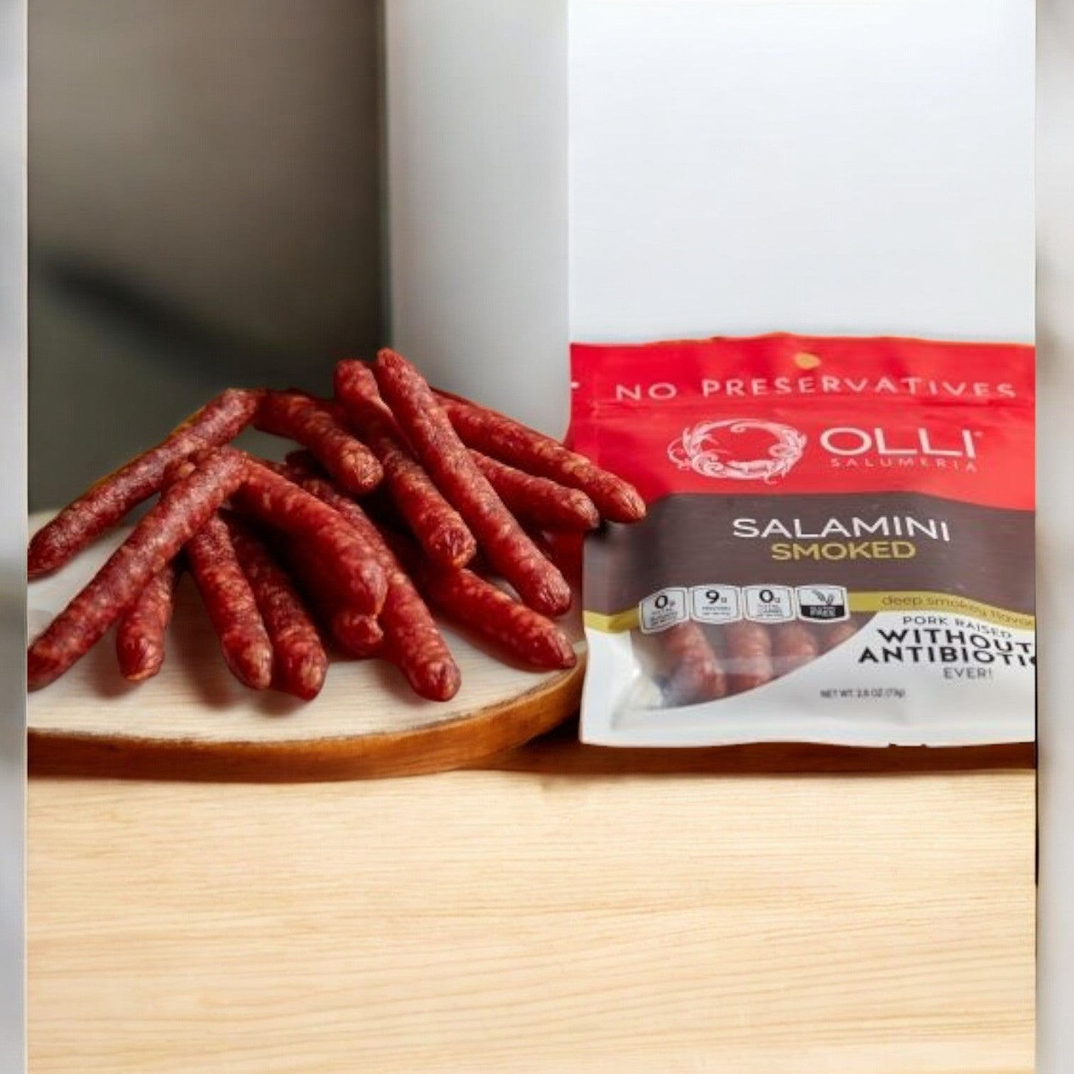 Olli Salumeria Smoked Salamini, 2.6 oz. - 1 Case, 7 Packs