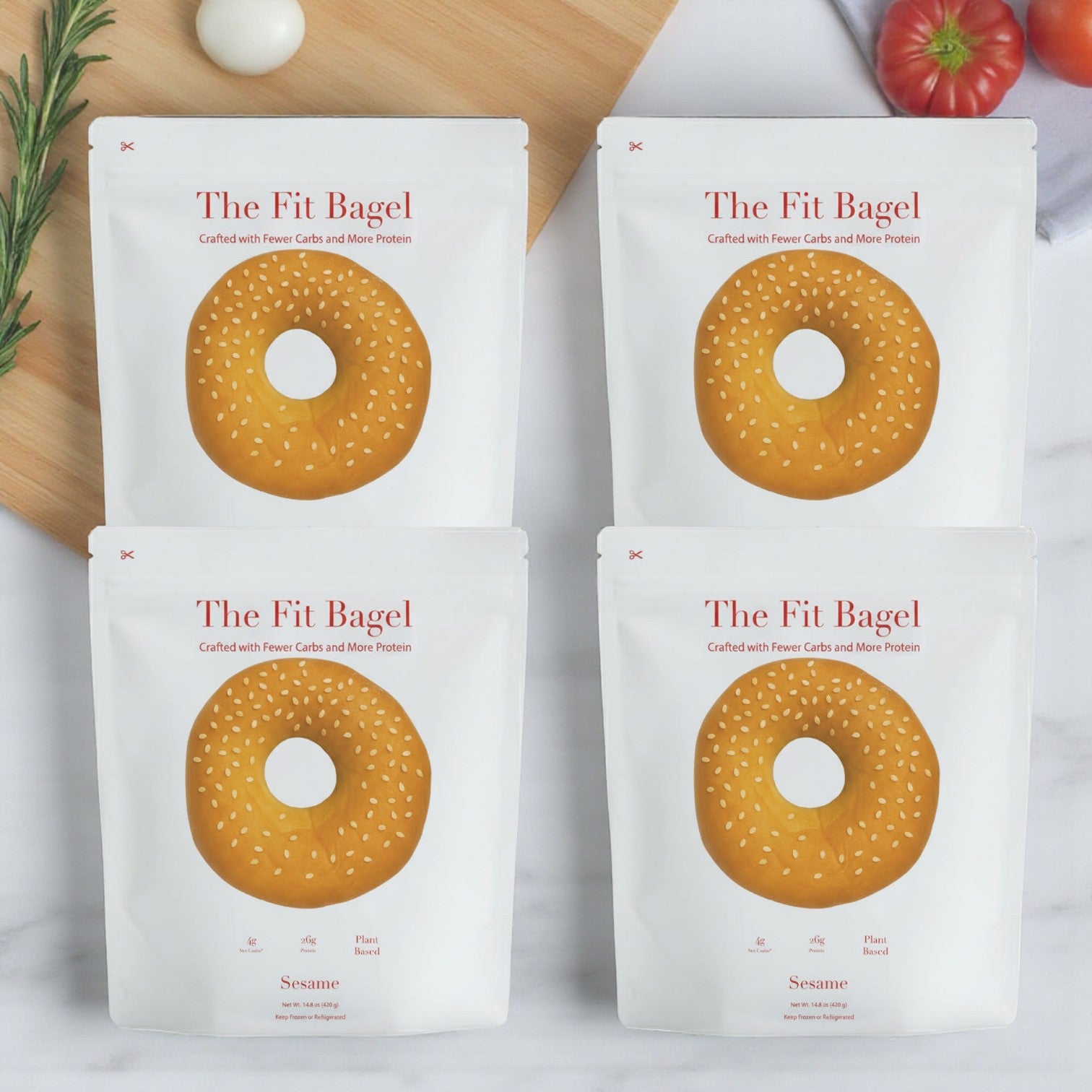 The Fit Bagel – Sesame Bagels, 4 Bags (16 Total Bagels)