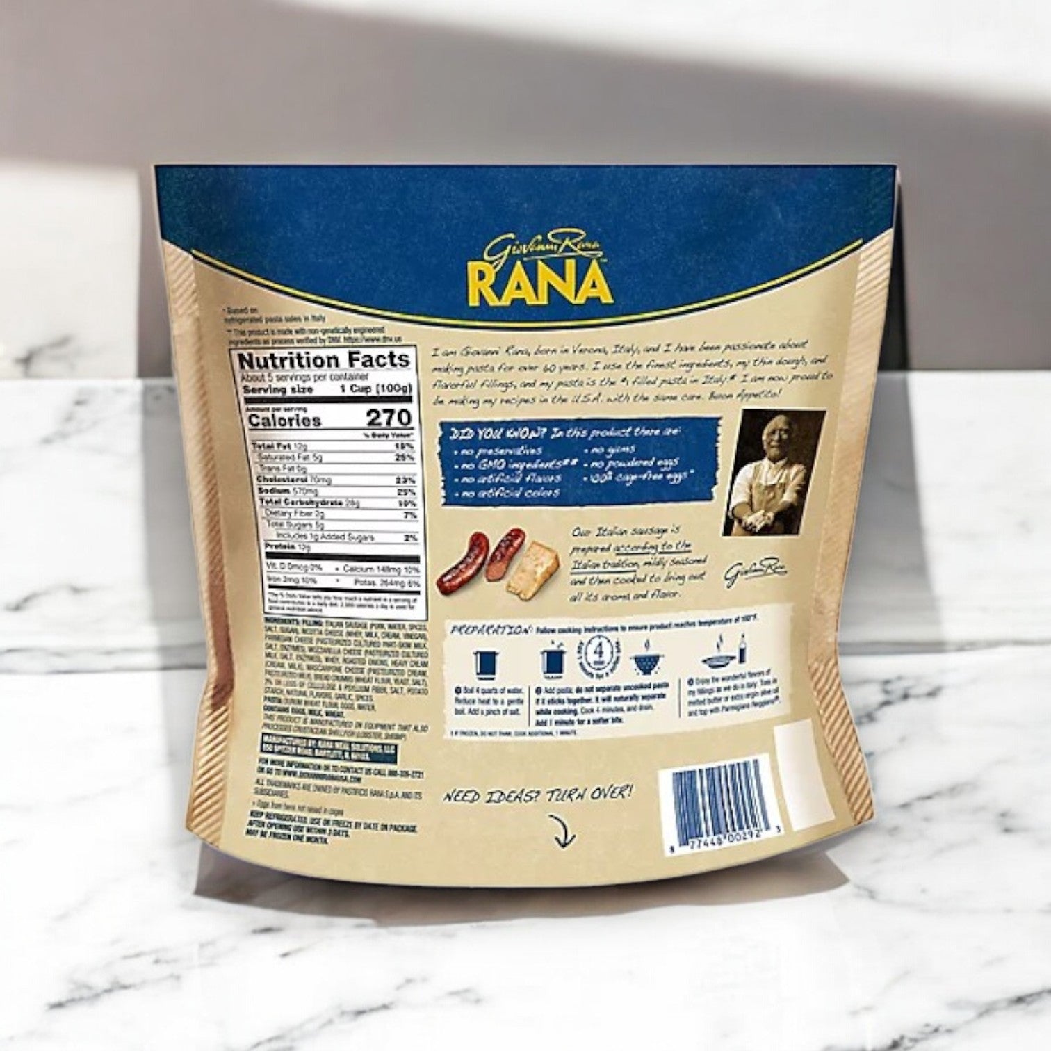 Giovanni Rana Italian Sausage Ravioli – 20 oz (Refrigerated Pasta)