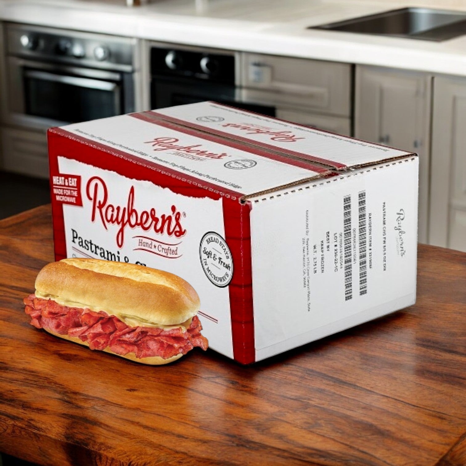 Raybern’s Individually Wrapped Pastrami & Cheese Sandwich – 8 Pack