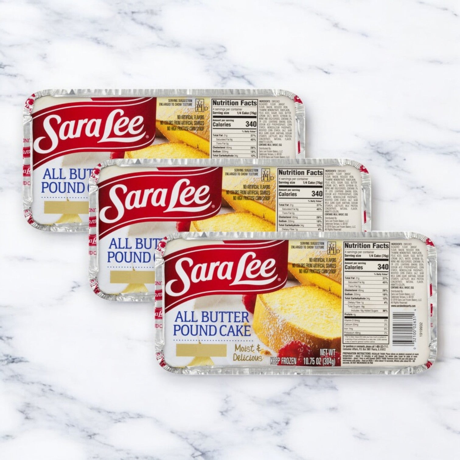Sara Lee All Butter Pound Cake, 10.75 oz, 3 Pack's