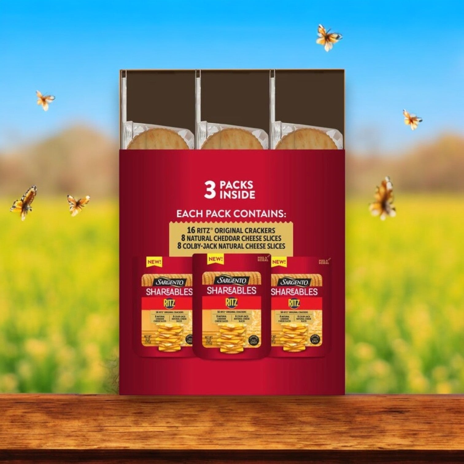 Sargento Shareables Cheese & Ritz Crackers | 6 oz, 3-count