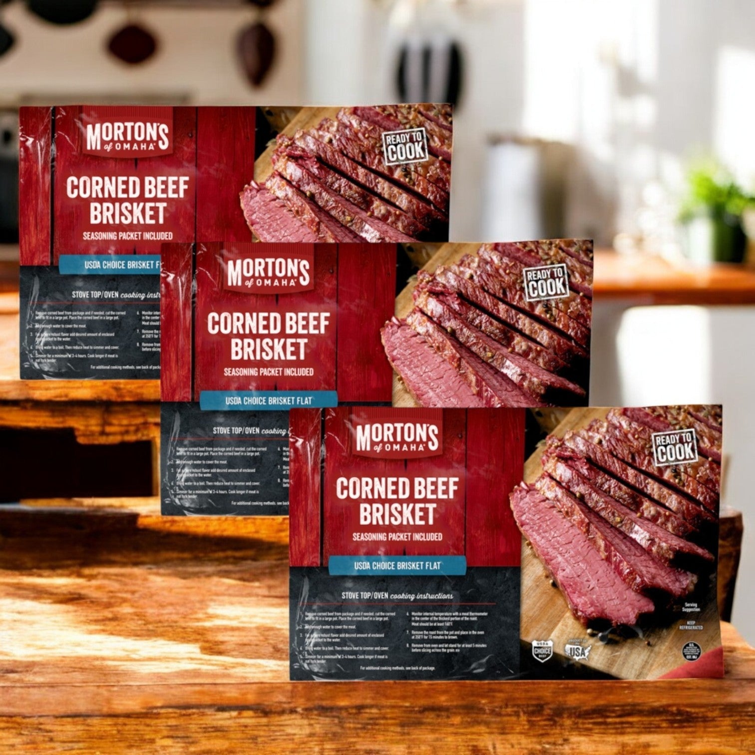 Morton's Of Omaha Corned Beef Brisket- 4Ibs-3 Packs