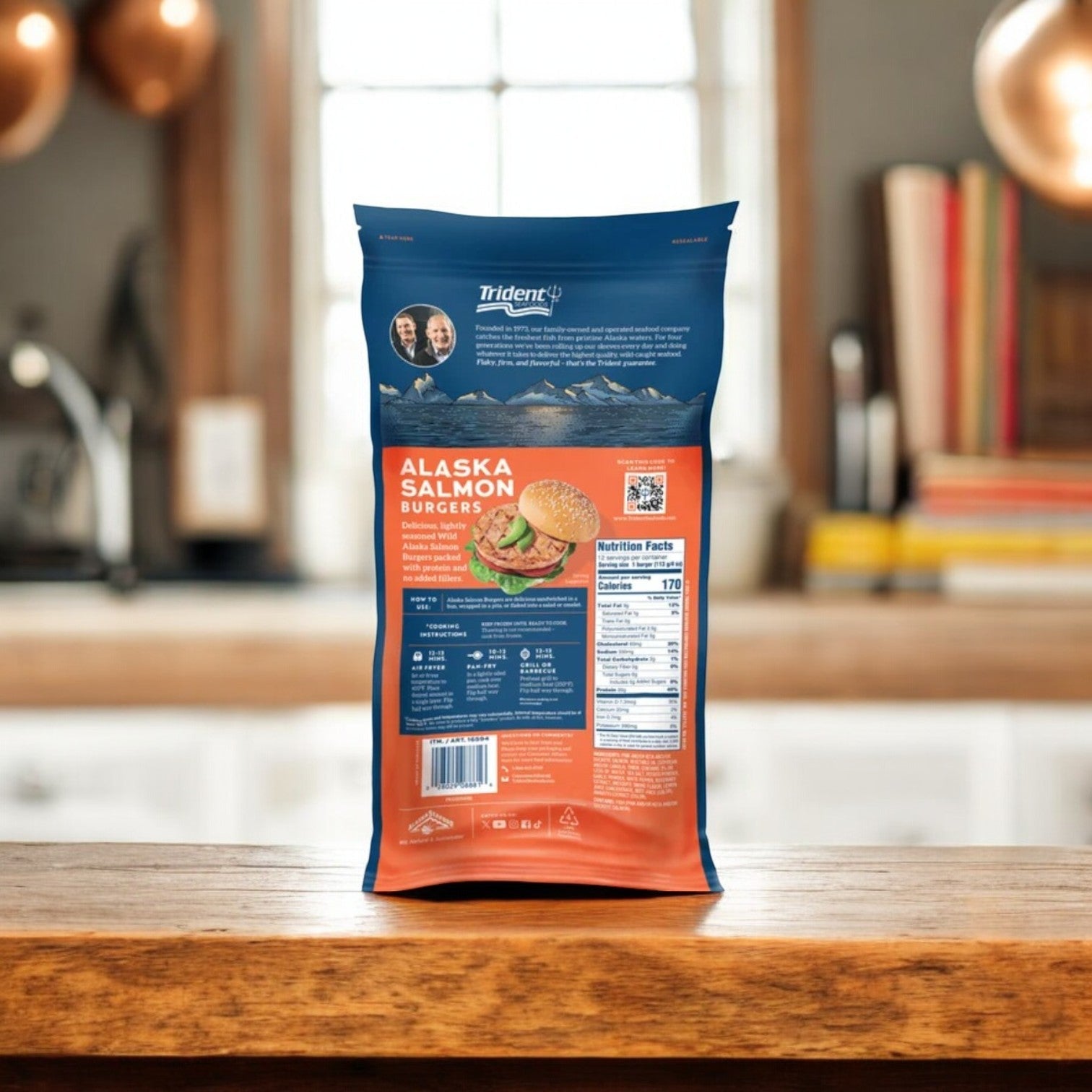 Trident Seafoods Alaskan Salmon Burgers, 48 oz- 3 Count