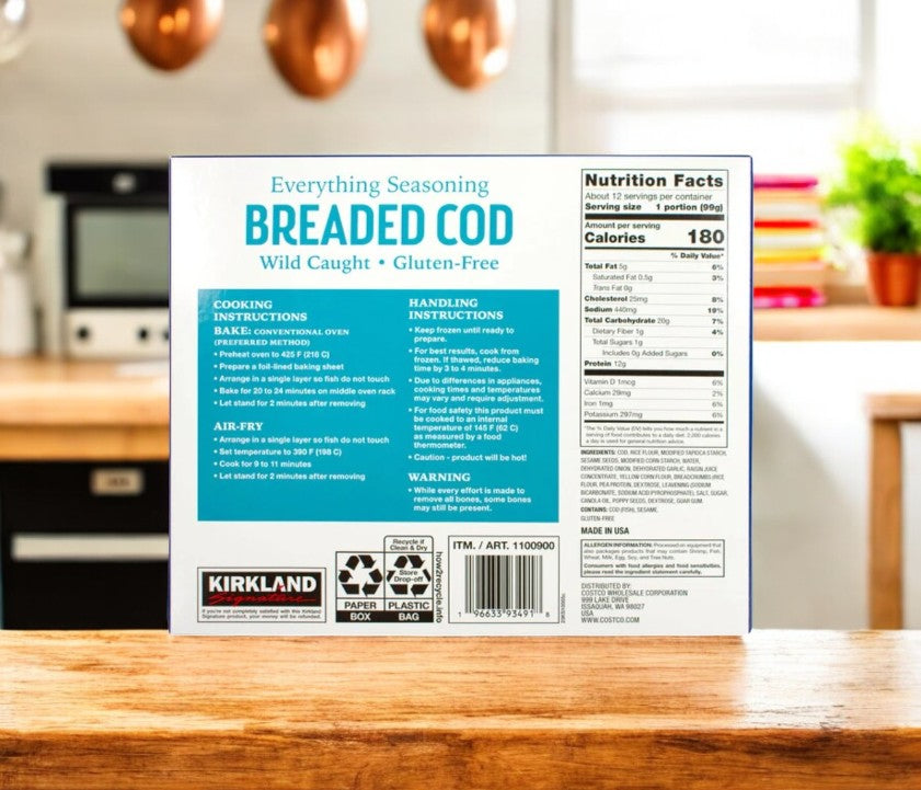 Kirkland Signature Gluten Free Everything Cod, 2.5 lbs- 3 Packs