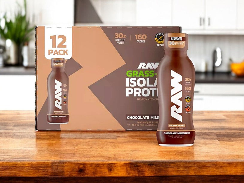 RAW Protein 30g Protein Shake, Chocolate, 12 Count- 1 Case