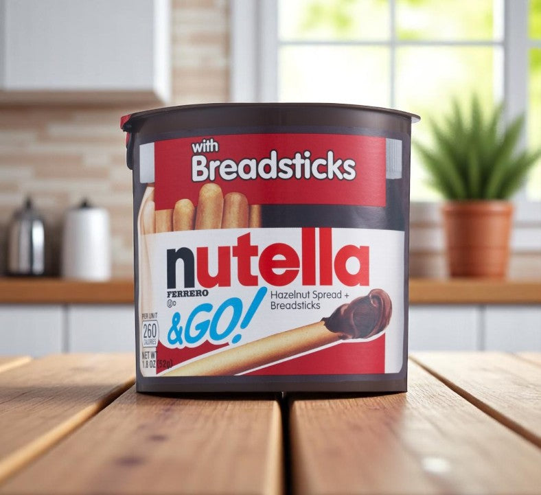 Nutella & GO! Hazelnut and Cocoa Spread with Breadsticks, 16 Packs Per Case- 1 Case