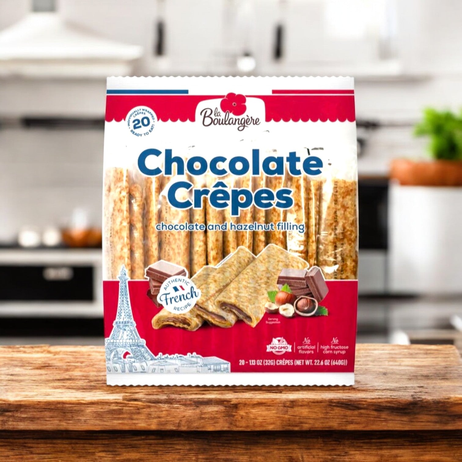 La Boulangere Chocolate Filled Crepes with Hazelnut, 20-count- 1 Pack