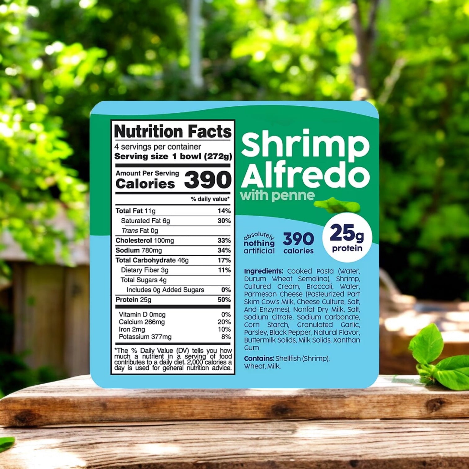 Scott and Jon's Shrimp Alfredo with Penne and Broccoli, 9.6 oz., 4 pk