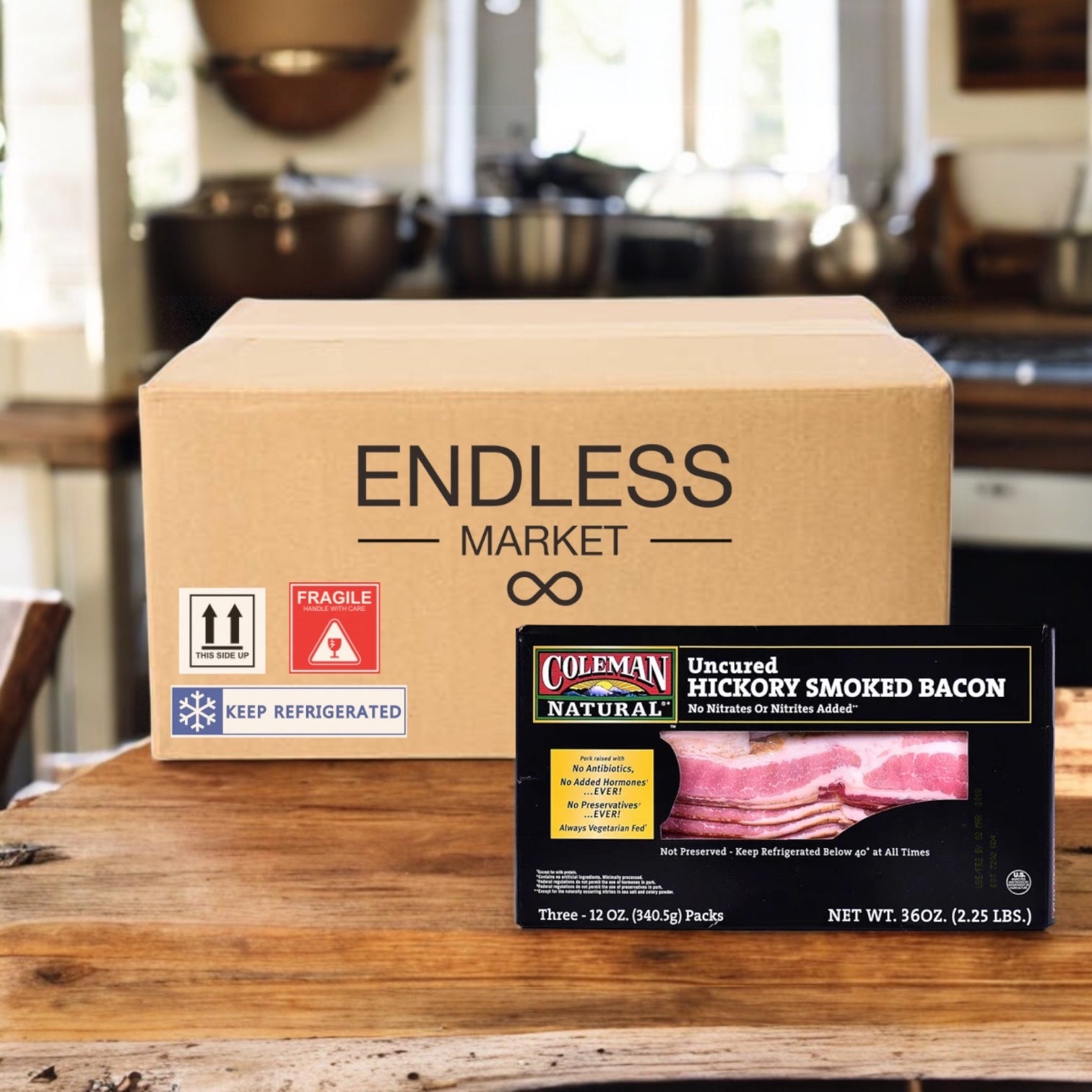Coleman Natural Hickory Smoked Uncured Bacon 2.25 LB