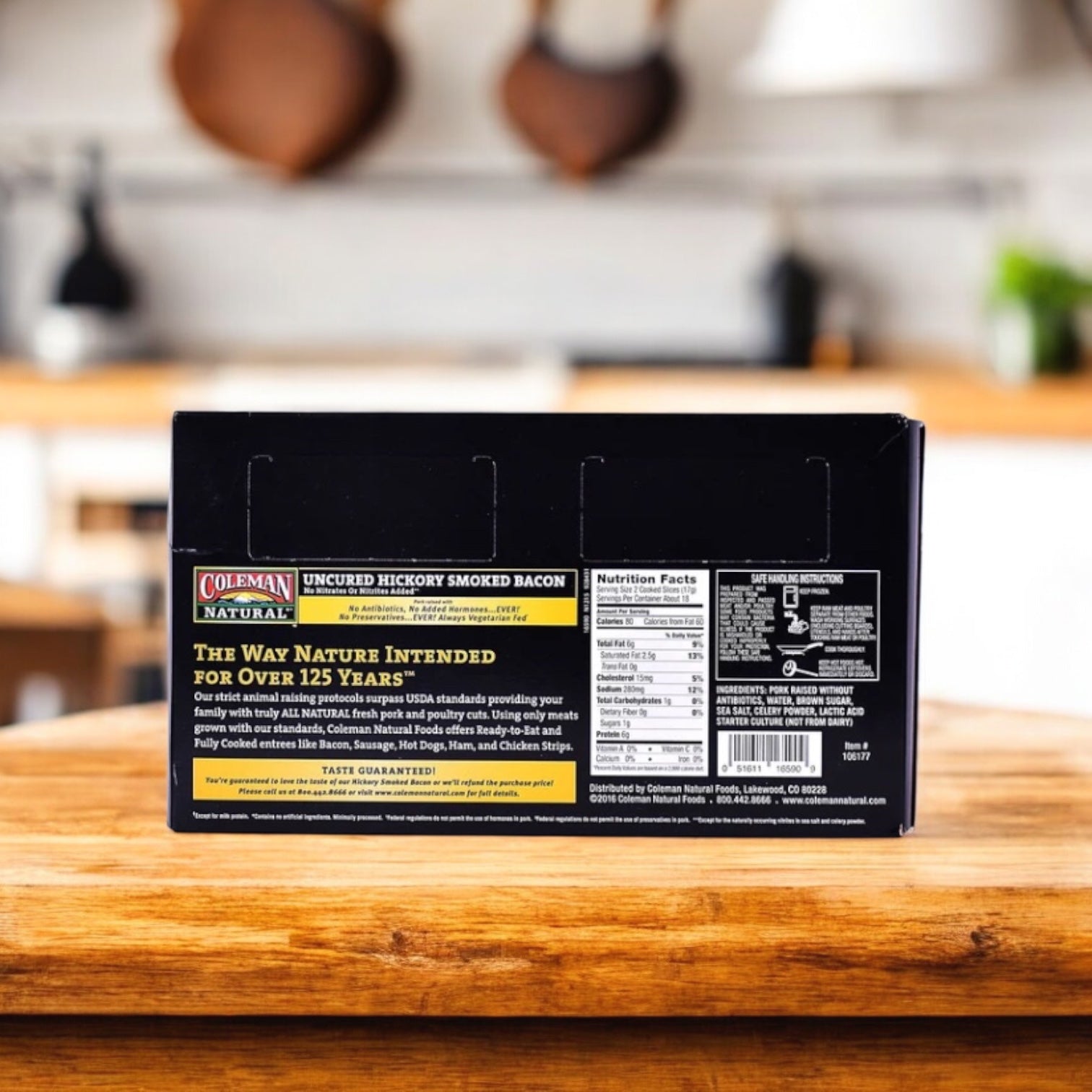 Coleman Natural Hickory Smoked Uncured Bacon 2.25 LB