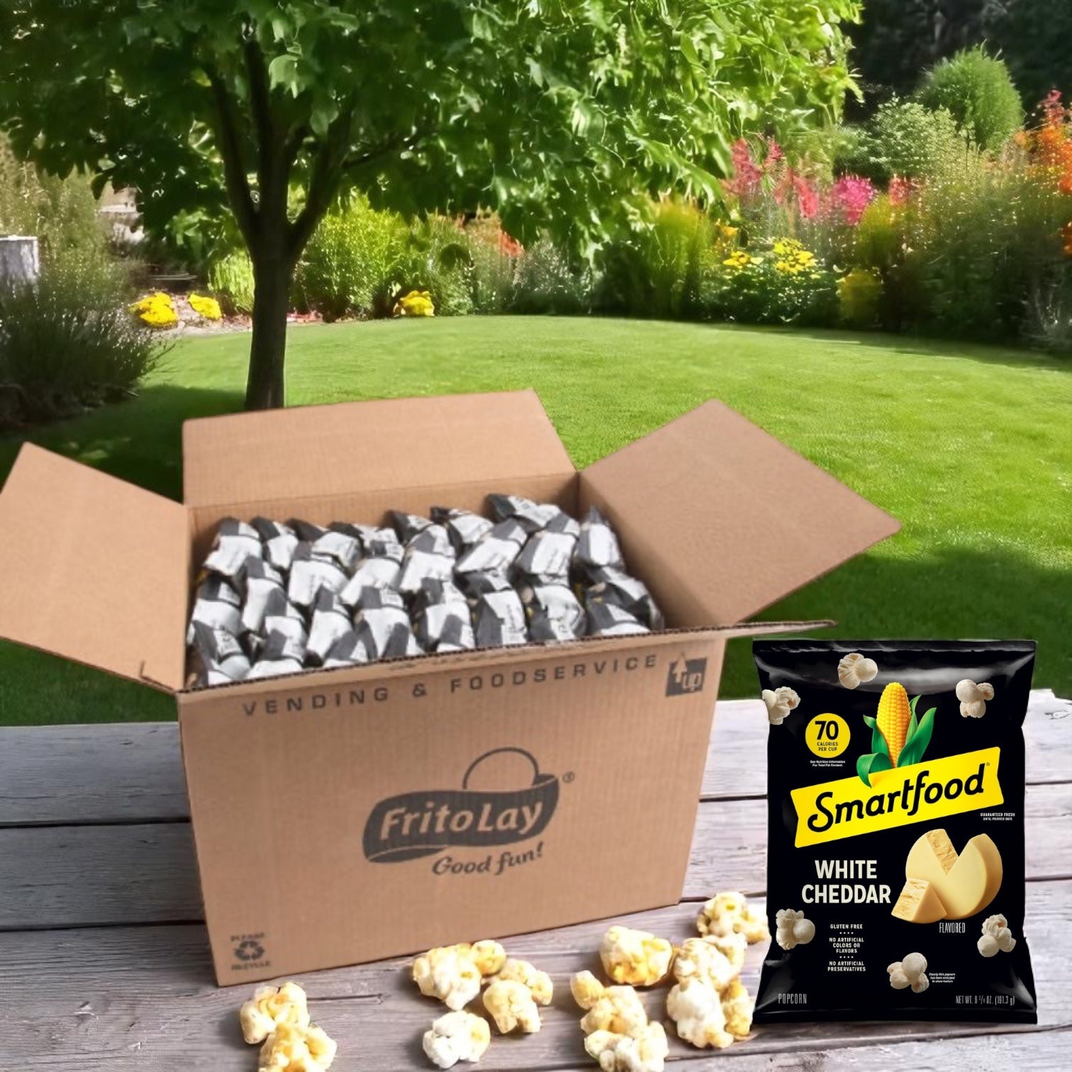 Smart Food Popcorn Cheddar White Large Single Serving 64 Case (1 oz)